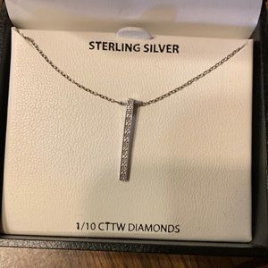 18in sterling silver bar necklace